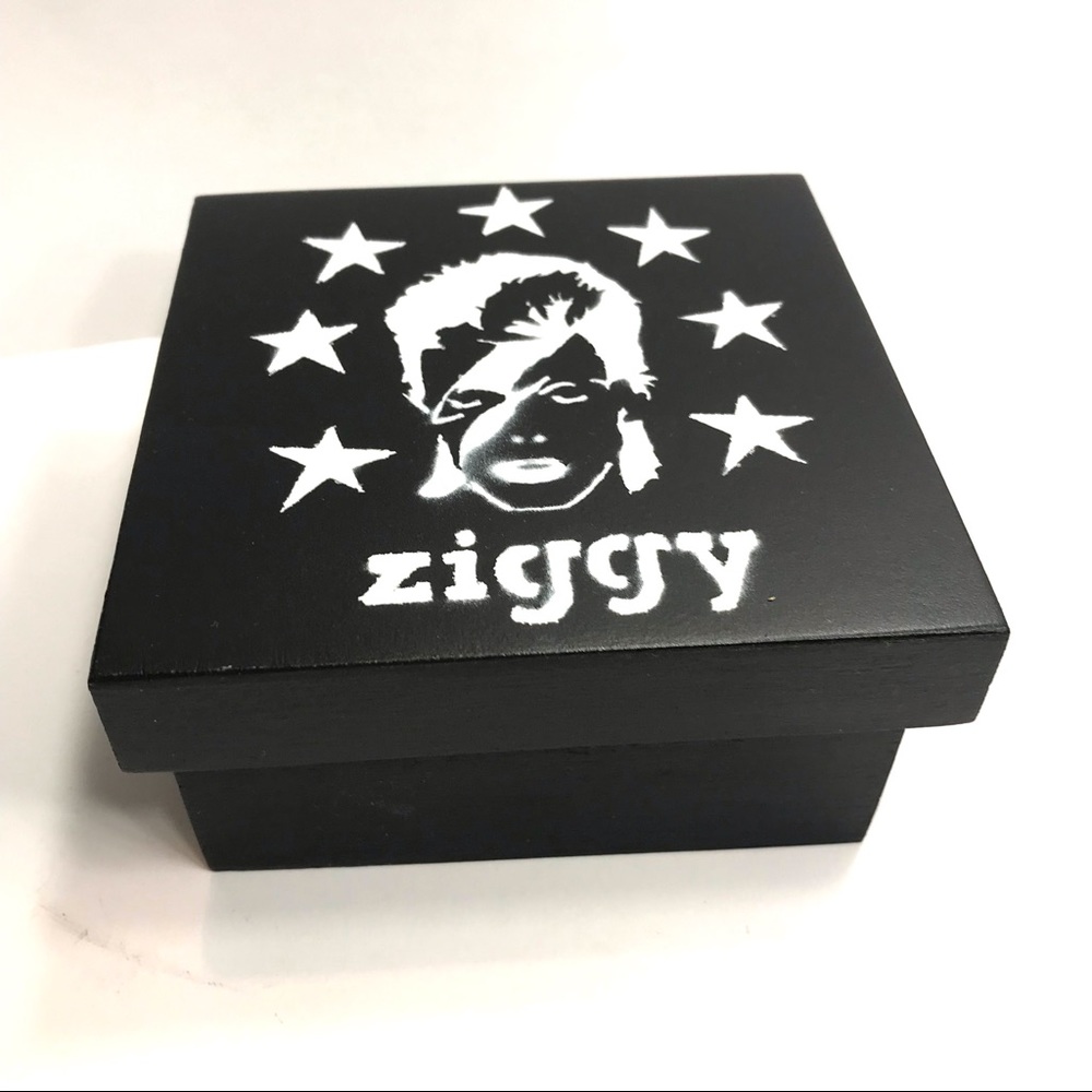 ⚡️ZIGGY Stardust David Bowie inspired Rocker Box 4.5”x2.5” graffiti handmade - Picture 12 of 13